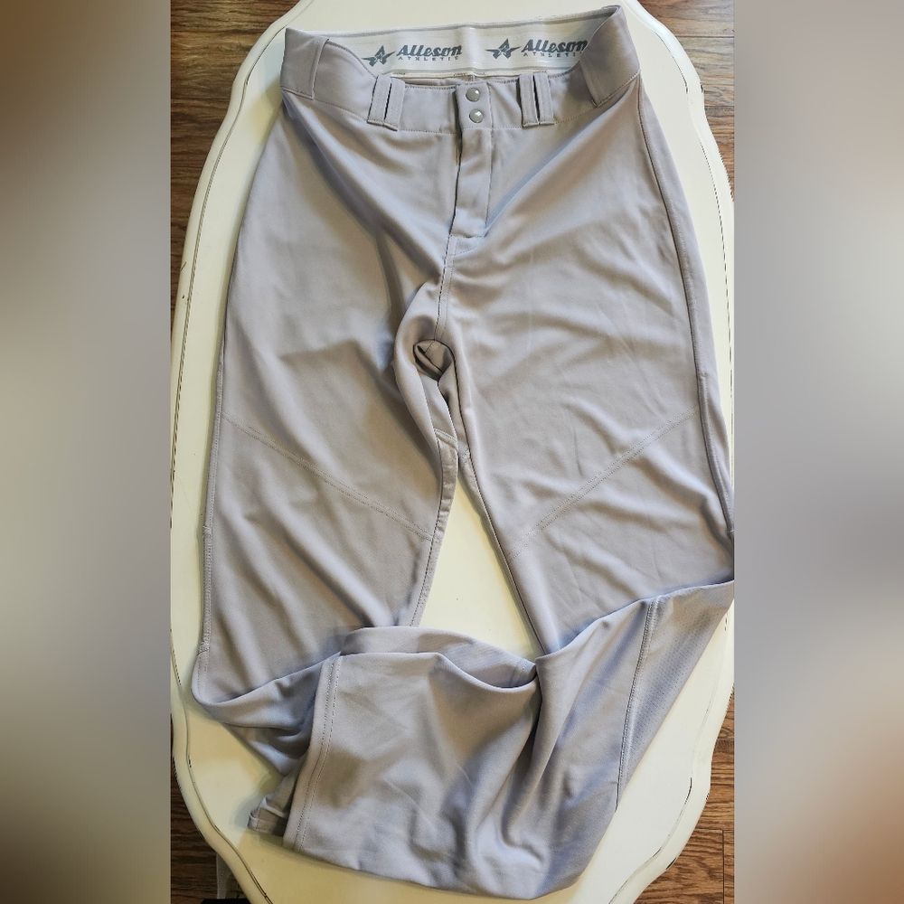 Men's Size L Alleson Athletic Baseball Pants Style 655WLP Gray NWOT